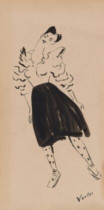 Portrait of Janet Braguin in the style of Marcel Vertes