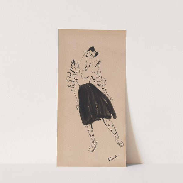 Portrait of Janet Braguin in the style of Marcel Vertes by William James Glackens