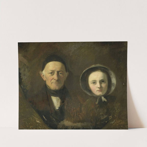 Portrait of Johann Joseph Hermann, the Artist's Father-in-Law, with his Grandchild Ida Schwartze, the Artist's oldest Daughter by Johann Georg Schwartze