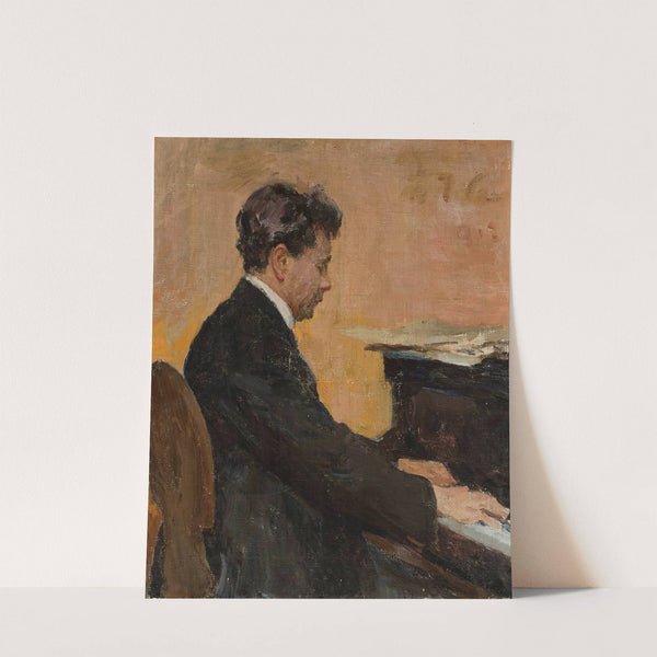 Portrait of Józef Hofmann at the piano by Jan Ciągliński