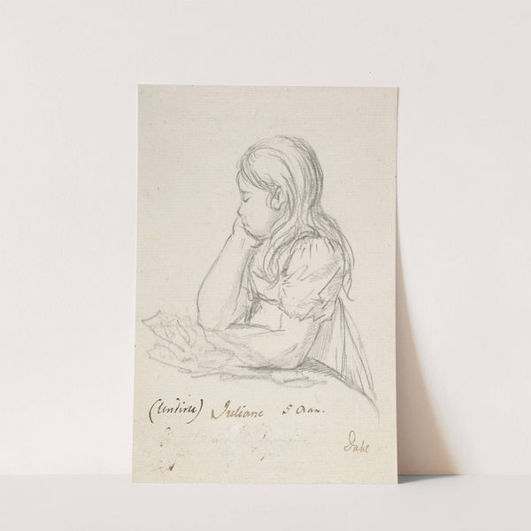 Portrait of Juliane Sophie Heger as a Child, leaning on a Table by Johan Christian Dahl