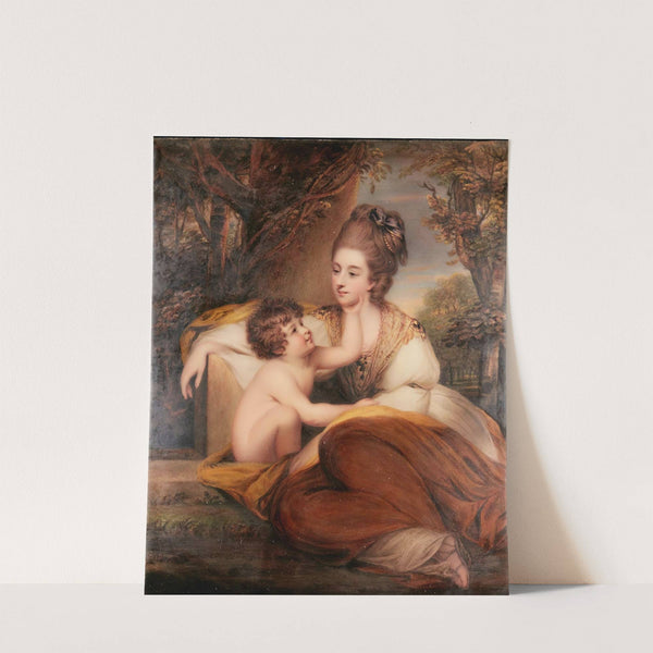 Portrait of lady Elizabeth Alicia Maria Herbert, later countess of Carnarvon and her son Charles Herbert by Henry Bone