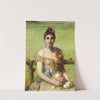 Portrait of Lady Holding a Posey by Léon Herbo