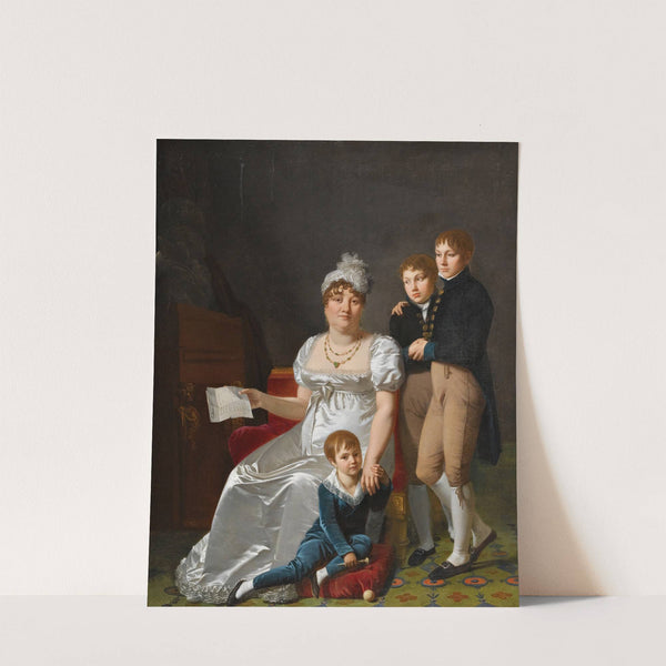 Portrait of Madame B., Née Etiennette Delagrange With Her Three Sons by Jacques Antoine Vallin