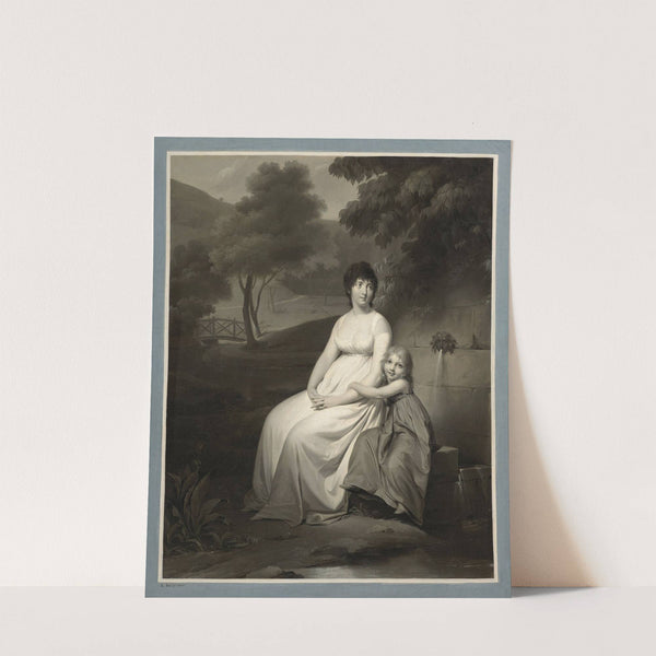 Portrait of Madame Tallien and her daughter in a park by Louis Léopold Boilly