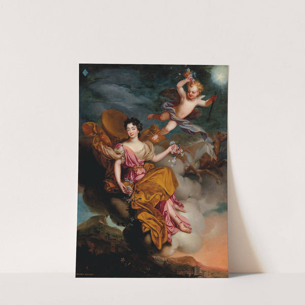 Portrait of Mademoiselle de la Force as Flora in a landscape with putti by Circle of Pierre Mignard