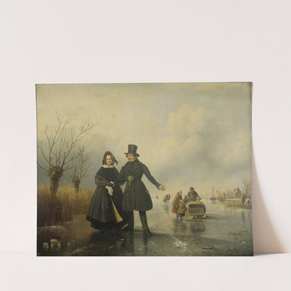 Portrait of Mr. and Mrs. Thijssen on the Ice by Jacobus Sörensen