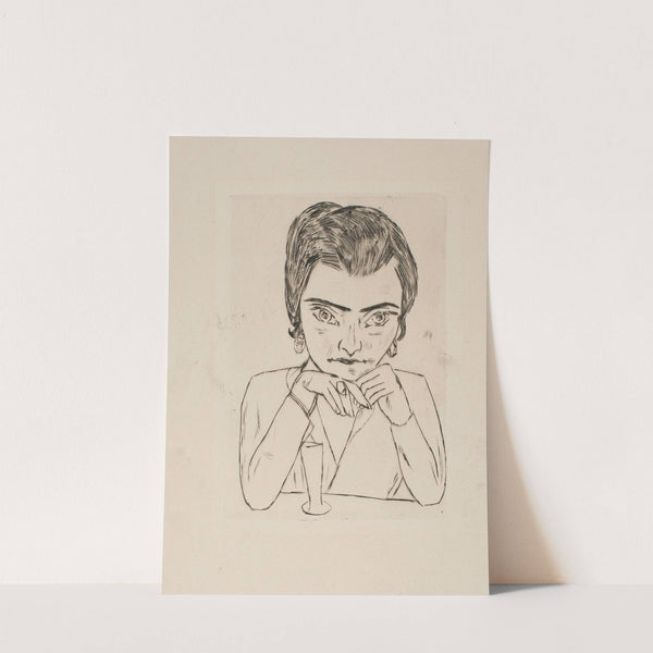 Portrait of Naila leaning on her Arms, with Glass (1923) by Max Beckmann