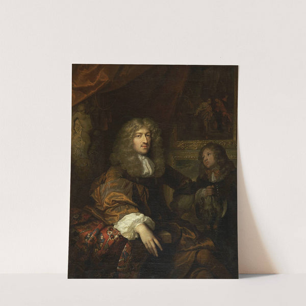 Portrait of Pieter Six with a Servant Bearing Hunting Booty by Caspar Netscher