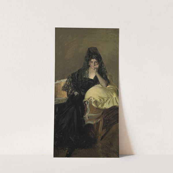 Portrait of Señora de Urcola wearing a black mantilla by Joaquín Sorolla