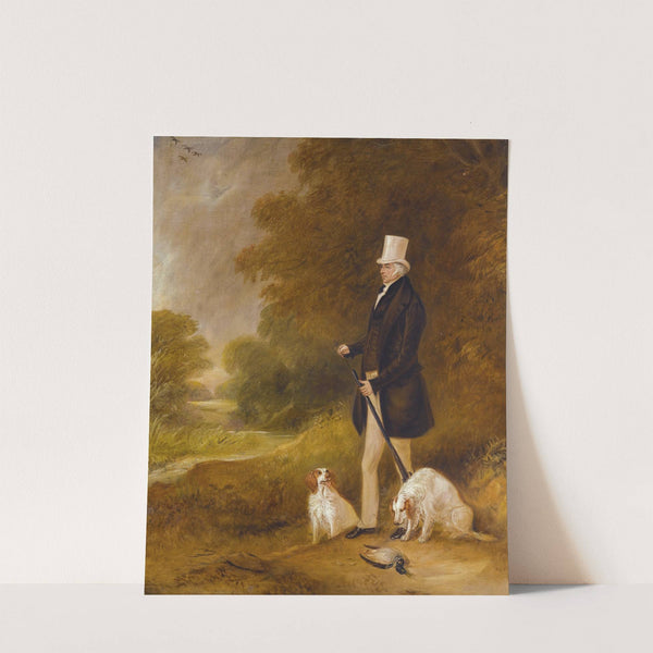 Portrait Of Sir William Mordaunt Sturt Milner, 4th Bt. (1779-1855) With Two Clumber Spaniels Out Shooting by John Ferneley