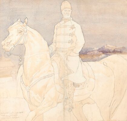 Portrait of Stanisław Lessel on horseback (1866)