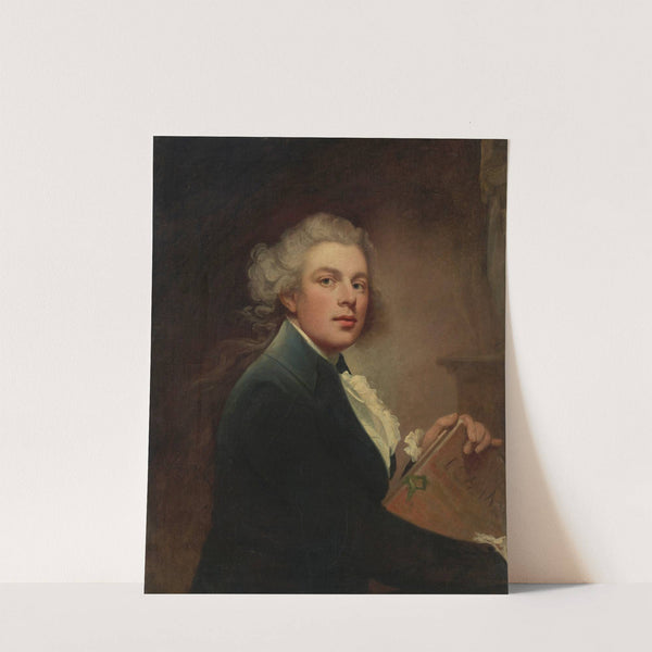 Portrait of the artist, half-length, holding a portfolio by John Westbrooke Chandler