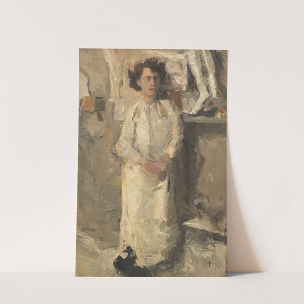 Portrait of the artist Theo Nieuwenhuis in his studio by Isaac Israëls