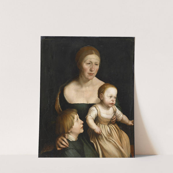 Portrait Of The Artist's Wife With The Two Oldest Children, Around 1528 by Hans Holbein The Elder