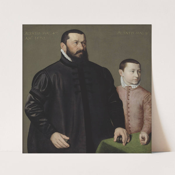 Portrait of the Nuremberg Goldsmith Hans Lencker (1523-1585) and his 9-year old son Elisius the Younger (1570) by Nicolas Neufchâtel