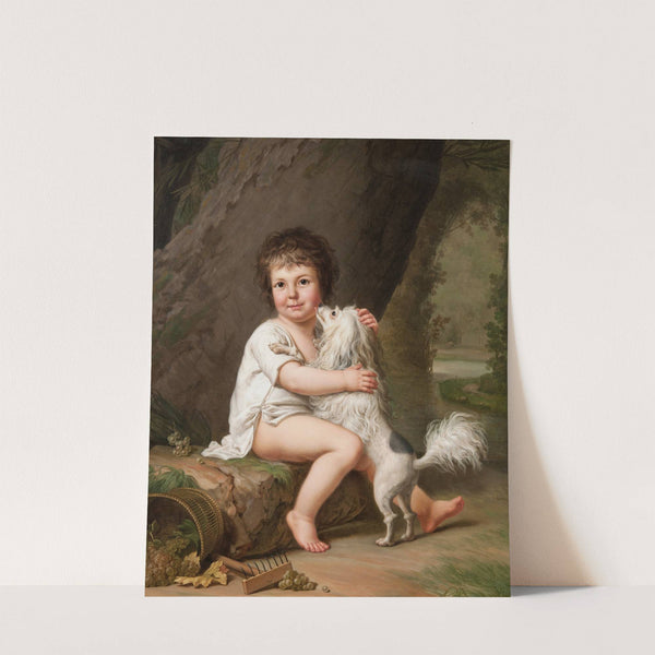 Portrait of the young Henri Bertholet-Campan (1784-1821) with the dog Aline by Adolf Ulrik Wertmüller