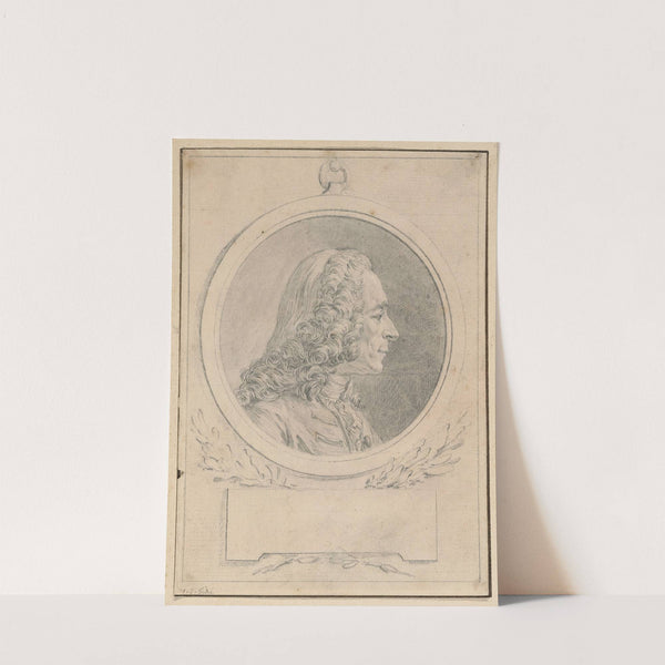 Portrait of Voltaire, after His Bust by Jean-Baptiste Lemoyne II (1770s) by Augustin de Saint-Aubin