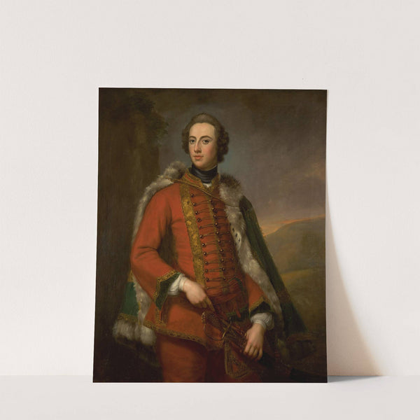 Portrait Of Walter Smythe, Three-Quarter-Length, Wearing Uniform With A Fur-Lined Green Cloak by George Knapton