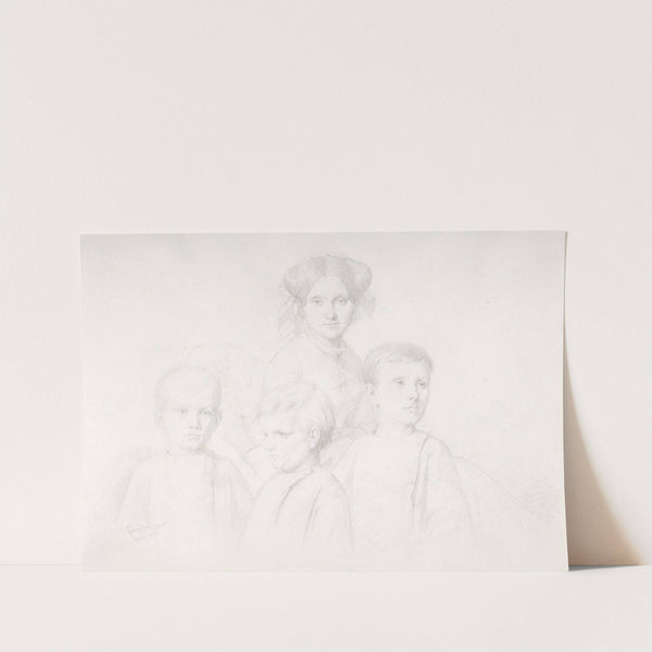 Portrait of Woman and Three Children (1852) by Gustave Boulanger