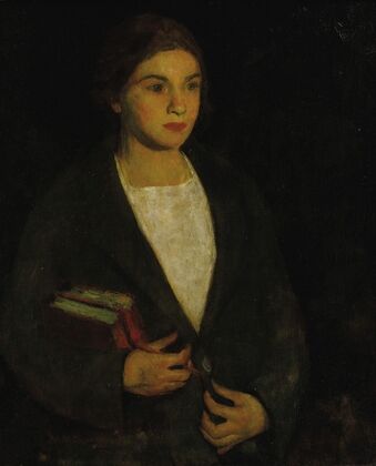 Portrait of Young Girl with Books — size preview