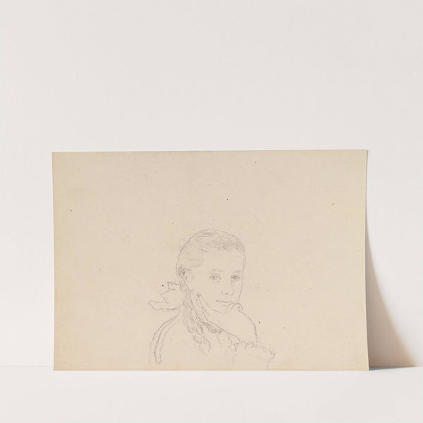 Portrait of young woman by Hans Gude