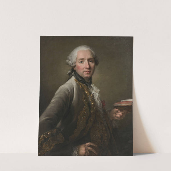 Portrait présumé d’Antoine Corbeau, marquis de Vaulserre, portant l’ordre de Saint Louis et tenant un livre by François-Hubert Drouais