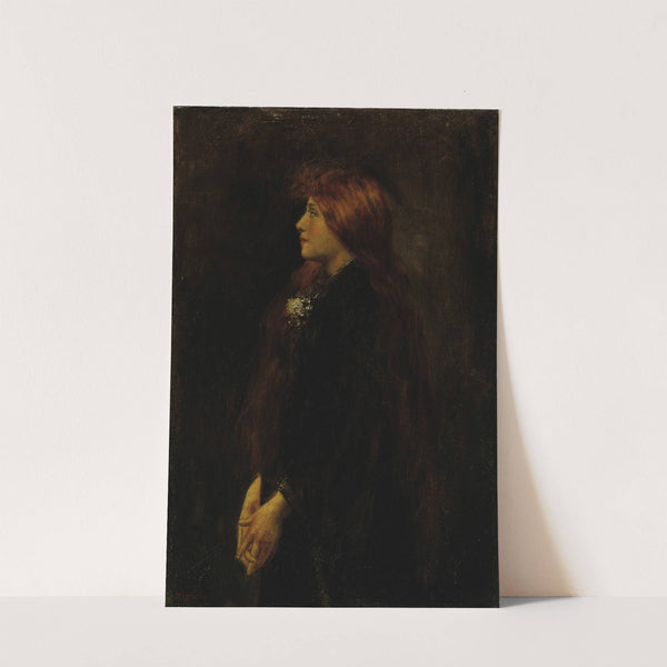 Portrait, Red Haired Beauty Standing in Profile by Jean-Jacques Henner