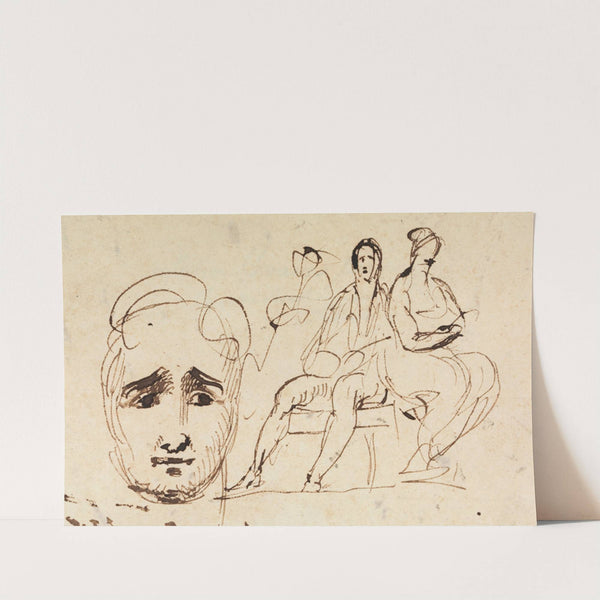 Portrait Sketch and Seated Figures by Benjamin Robert Haydon