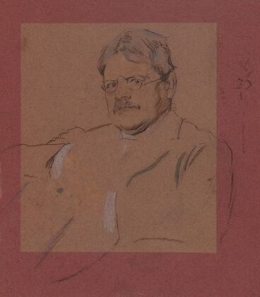Portrait sketch of Edwin Austin Abbey