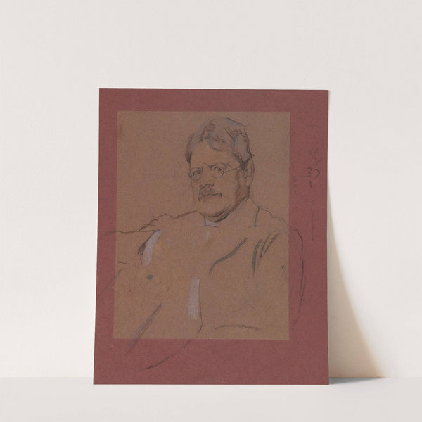 Portrait sketch of Edwin Austin Abbey by John Mamsell Bacon