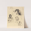 Portrait Sketches (Verschiedene Bilnisstudien) (1920) by Lovis Corinth