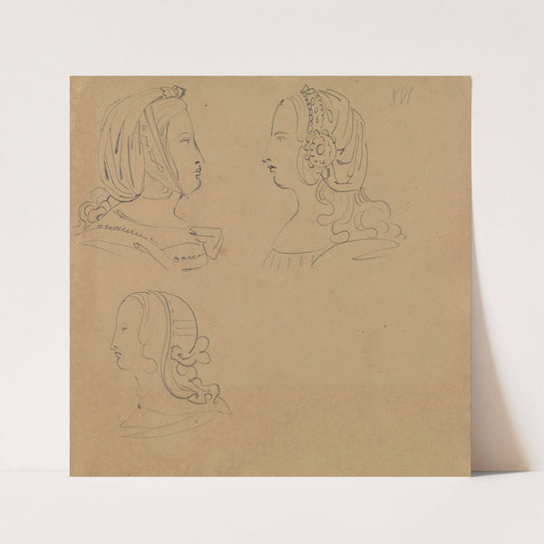 Portrait Studies of Women in Various Headdress by Benjamin Robert Haydon