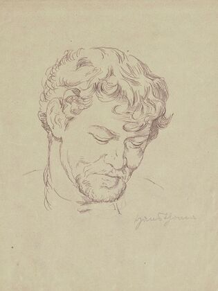 Portrait study of a man with a beard (1860 - 1924)
