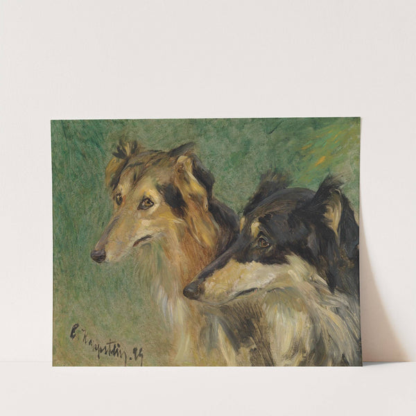 Portrait zweier Borzoj-Hunde by Carl Friedrich Kapstein