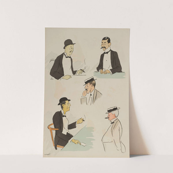 portraits de M Marghiloman, baron A de Rothschild, Vanderbilt, un japonais (1913) by Georges Goursat (Sem)