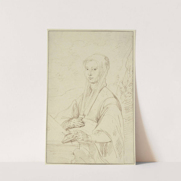 Porträt der Ehefrau eines Stifters by Matthys van den Bergh