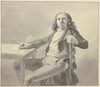 Porträt des zeichnend am Tisch sitzenden Marinemalers Martinus Schouman aus Dordrecht