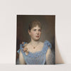 Porträt einer Dame in blauem Kleid (1893) by Anton Ebert