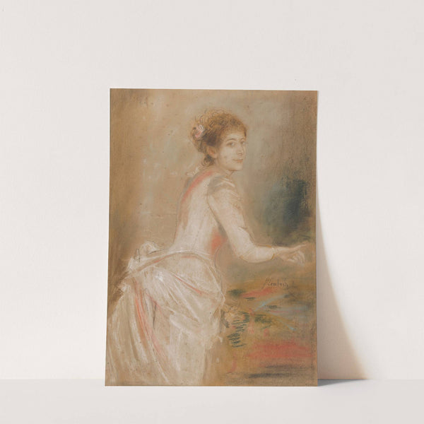 Porträt einer jungen Dame im weißen Kleid (Ca. 1880-90) by Franz von Lenbach