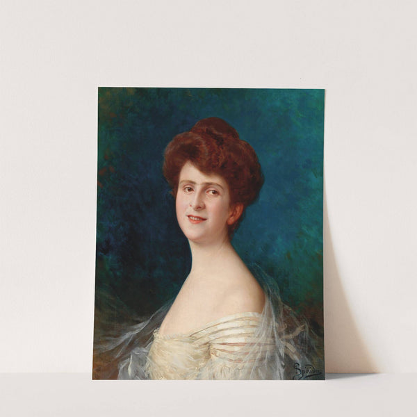 Porträt einer rothaarigen Dame by Ignace Spiridon