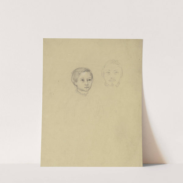 Porträtkopf eines Jungen und eines Mannes by Philipp Winterwerb
