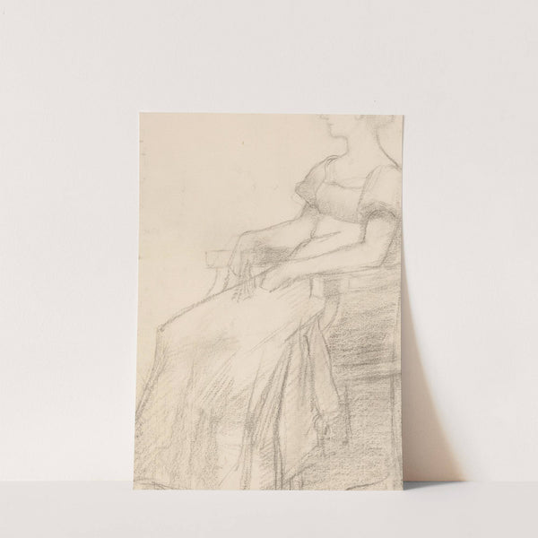 Portret en een vrouw zittend op een stoel by August Allebé