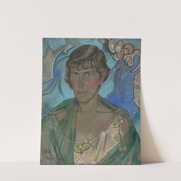 Portret kobiety w zielonym szalu (1923) by Stanisław Ignacy Witkiewicz