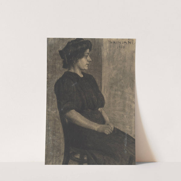 Portrét sediacej ženy by Ján Thain