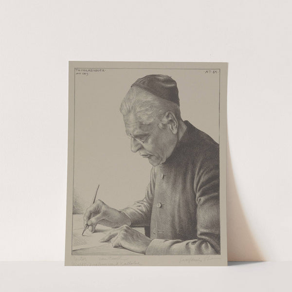 Portret van A.M.C. van Cooth schrijvend by Theo Molkenboer