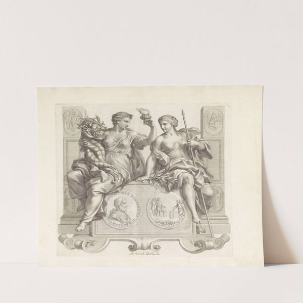 Portret van Agostino Barbarigo en de personificaties van Eendracht en Vrede (1673-1743) by Robert van Audenaerde