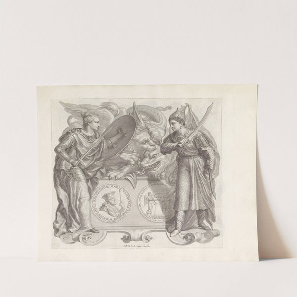 Portret van Agostino Barbarigo en de personificaties van Venetië en het Ottomaanse rijk (1673-1743) by Robert van Audenaerde