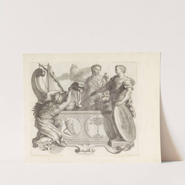 Portret van Agostino Barbarigo en de personificaties van Vertrouwen, Dankbaarheid en Gunst (1673-1743) by Robert van Audenaerde