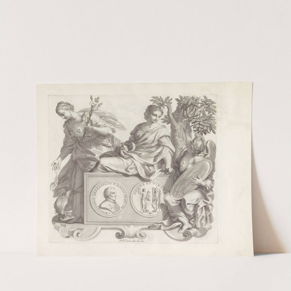 Portret van Agostino Barbarigo en de personificaties van Ware Eer, Voorzichtigheid en Oprechtheid (1673-1743) by Robert van Audenaerde